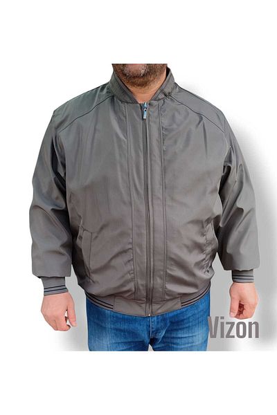 Ünal Giyim Dominant Collar, Sleeve and Waist Part Elasticized Large Size Seasonal Father's Coat
