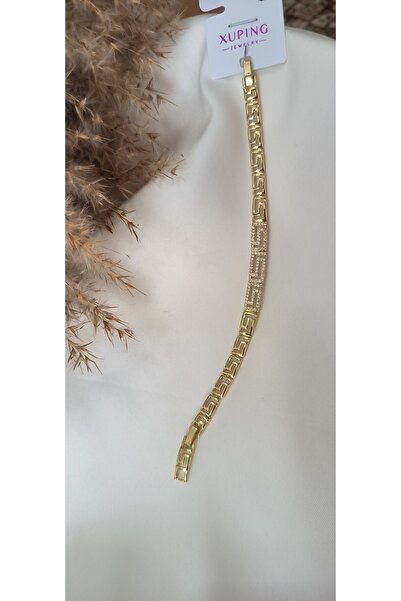 xUPING Vip Vrsace Zirkon Taşlı Model Bileklik Kararmaz 14K Rengindedir 17 +2cm