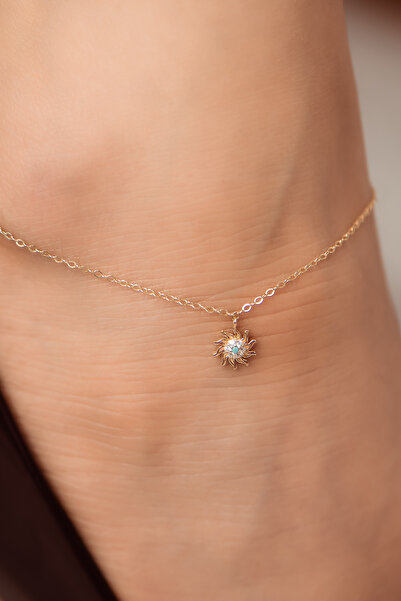 SEMİZ KUYUMCULUK Firuze Güneş Sade Altın Halhal