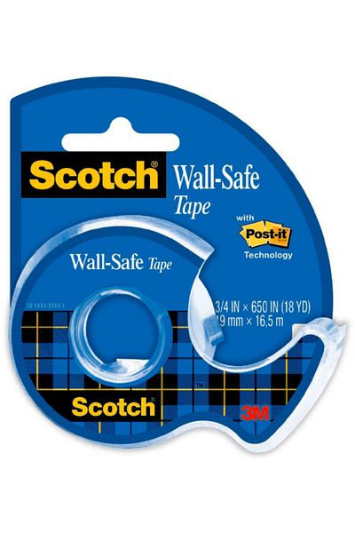 Scotch ® Wall-Safe Tape, 183, 3/4 in x 650 in (19 mm x 16.5 m)