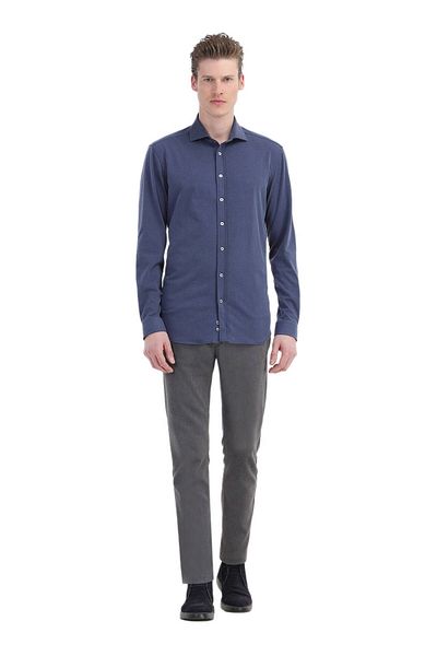 Ramsey Indigo Casual υφαντό πουκάμισο - Απλό κανονική εφαρμογή