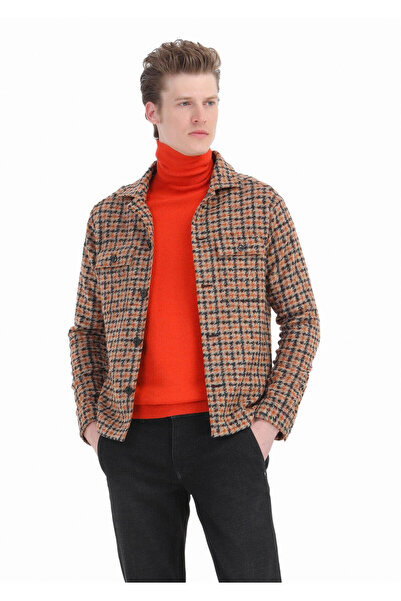 Ramsey Jacquard Orange Full Turtleneck Knitwear