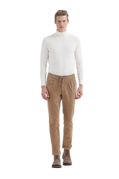 Ramsey Κοτλέ υφαντό - Παντελόνι Jogging Camel Hair, Velvet Casual, Μείγμα βαμβακιού