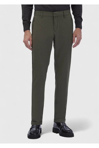Ramsey Khaki Straight Knitted Jogging Fit Casual Trousers