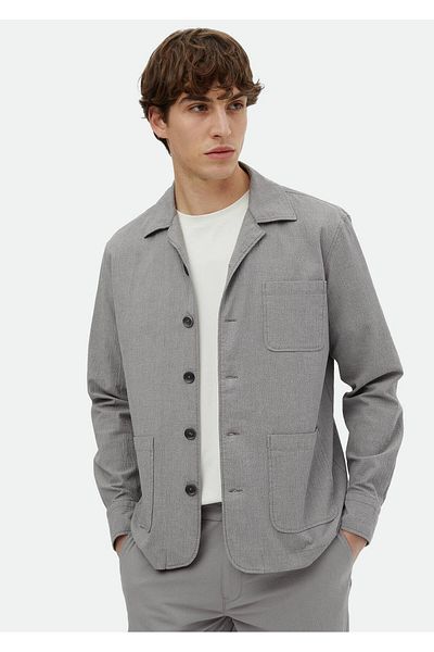 Ramsey Γκρι μπλουζάκι Casual Fit υφαντό βαμβακερό μείγμα