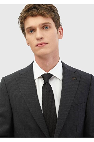 Ramsey Antrasit Çizgili Thin&taller Slim Fit %100 Yün Takım Elbise