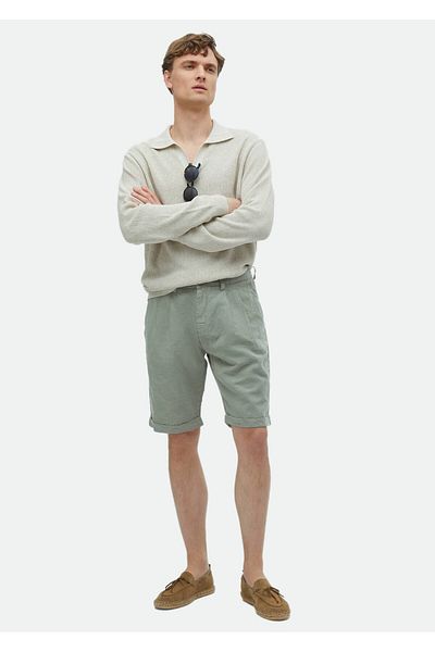 Ramsey Βερμούδες ανοιχτό πράσινο καρότο - Casual 100% βαμβάκι