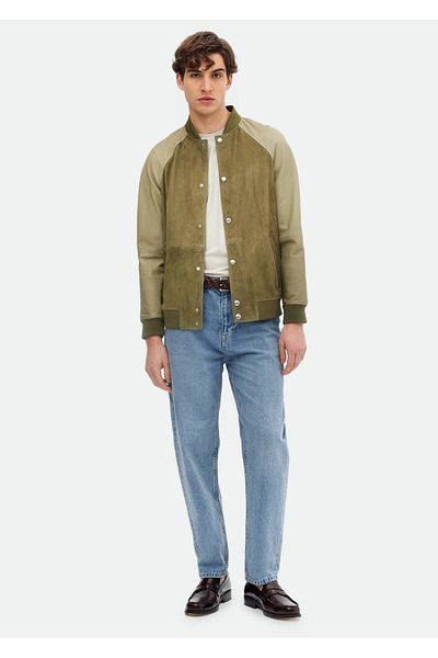 Ramsey Khaki Leather Coat