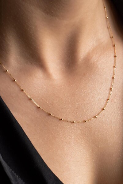 SEMİZ KUYUMCULUK Dorica Toplu Minimal Altın Kolye