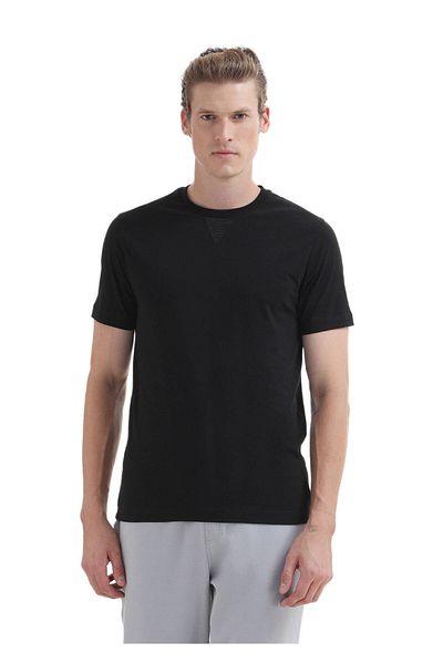 Ramsey Μαύρο T-Shirt με λαιμόκοψη 100% βαμβάκι