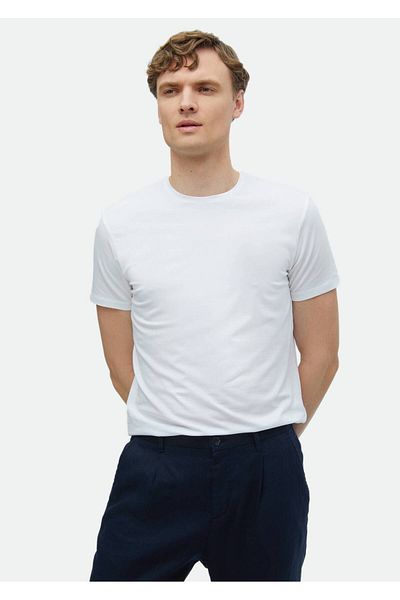 Ramsey Λευκό T-Shirt από βαμβακερό μείγμα