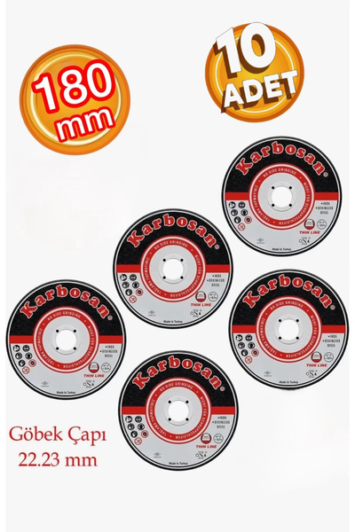 KARBOSAN 180x1,9x22.23 Metal İnox Kesici Taş (10 Adet)