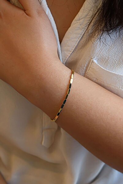 SEMİZ KUYUMCULUK Oval Kesim Taşsız Altın Bileklik