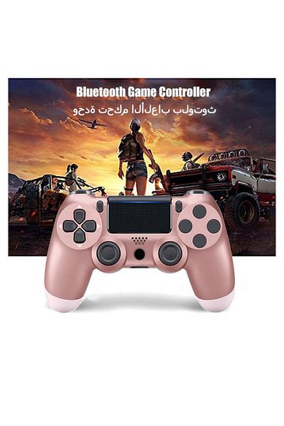 FlashHawk Bluetooth Wireless Game Controller for PS4/PC/iOS/Android with Dual Vibration,Headphone Jack - Pink