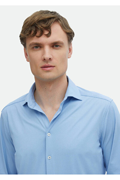 Ramsey Blue Plain Regular Fit Classic Shirt