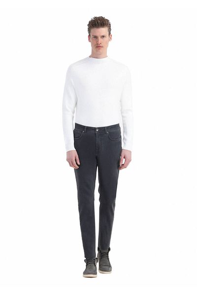 Ramsey Anthracite Slim Fit Casual ίσιο παντελόνι από βαμβακερό μείγμα