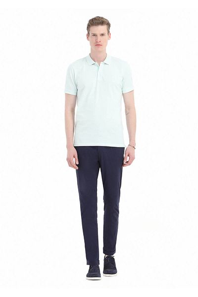 Ramsey Μπλουζάκι Polo Neck Mint Printed 100% βαμβάκι