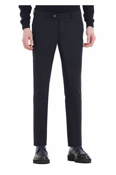Ramsey ίσιο παντελόνι Navy Blue Slim Fit Casual Cotton Blend