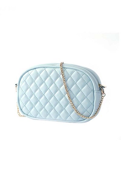 Miniso Diamond Pattern Shoulder Bag - Light Blue