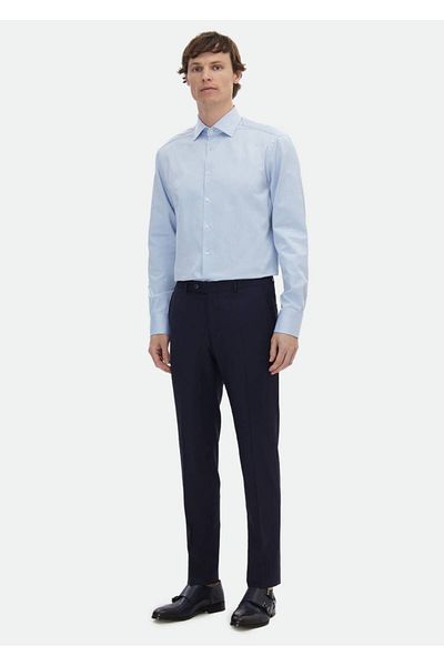Ramsey Παντελόνι Modern Fit Classic Wool Blended Saks - Απλό ύφασμα