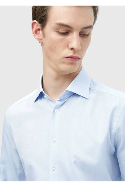 Ramsey Μπλε Πουκάμισο Κλασικό 100% Βαμβάκι με κανονική εφαρμογή
