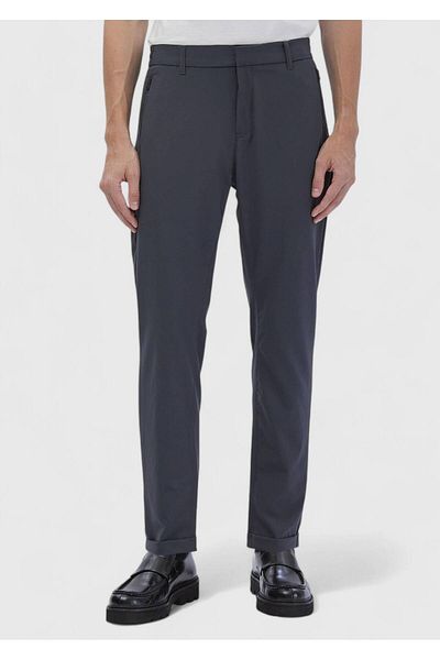 Ramsey Σκούρο γκρι ίσιο πλεκτό παντελόνι Jogging Fit Casual