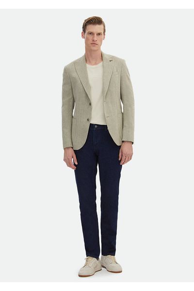 Ramsey Ζακέτα Zeroweight Slim Fit με Μίγμα Βαμβακιού Χακί