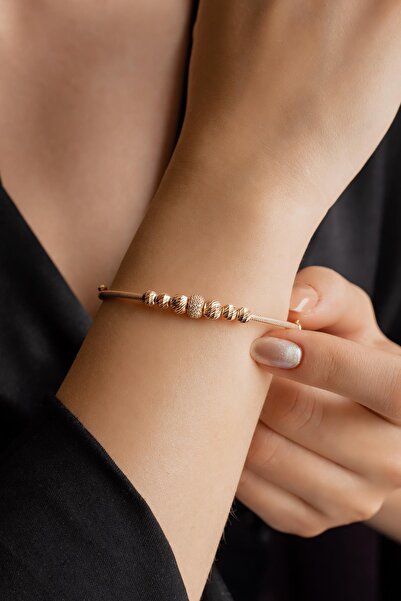 SEMİZ KUYUMCULUK Rose Gold Dorica Toplu Zarif Bilezik