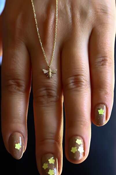 SEMİZ KUYUMCULUK Taşlı Minimal Arı Altın Kolye