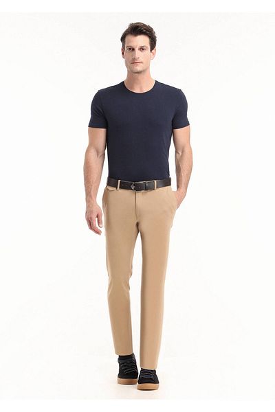 Ramsey Μπλουζάκι Navy Blue απλό βαμβακερό μείγμα