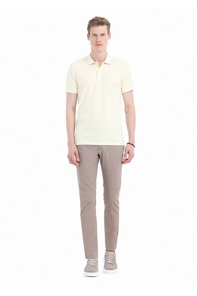 Ramsey Μπλουζάκι Polo Neck Yellow Printed 100% βαμβάκι