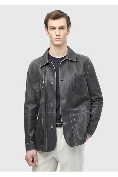 Ramsey Anthracite Leather Coat
