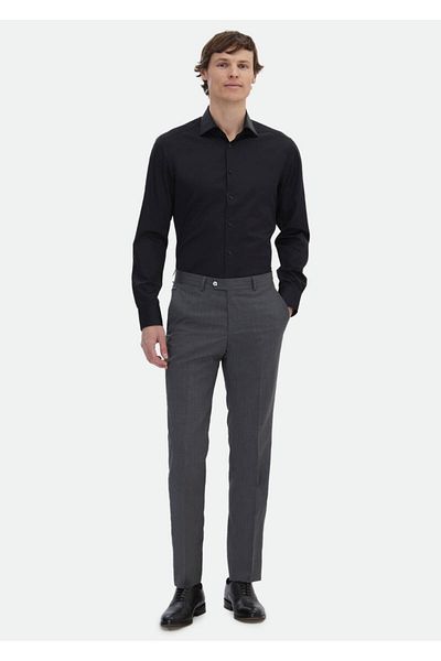 Ramsey Черна риза Slim Fit Classic 100% памук