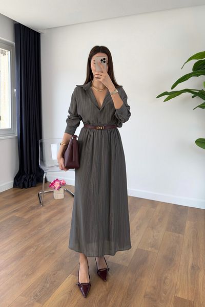 BİRCANÇİL Velanna Smoked Shirt Skirt Set