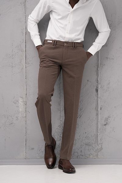 Ecer Regular Fit Winter Seersucker Trousers with Side Pockets