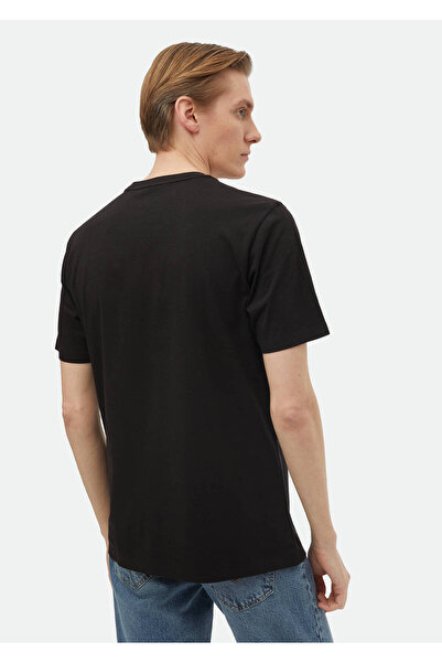 Ramsey Μαύρο T-Shirt με λαιμόκοψη 100% βαμβάκι