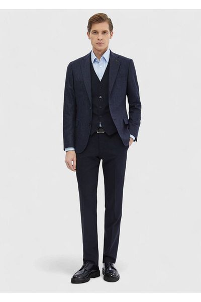 Ramsey Navy Blue Vest Suit