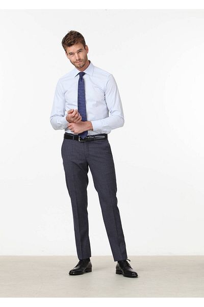 Ramsey Cămașă clasică din bumbac slim fit albastru deschis