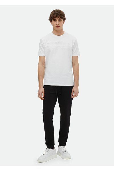 Ramsey Μπλουζάκι Crew Neck White Printed 100% βαμβάκι