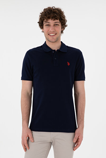 U.S. Polo Assn. Erkek Slim Fit Polo Yaka Lacivert Basic Tişört 50297984-VR033