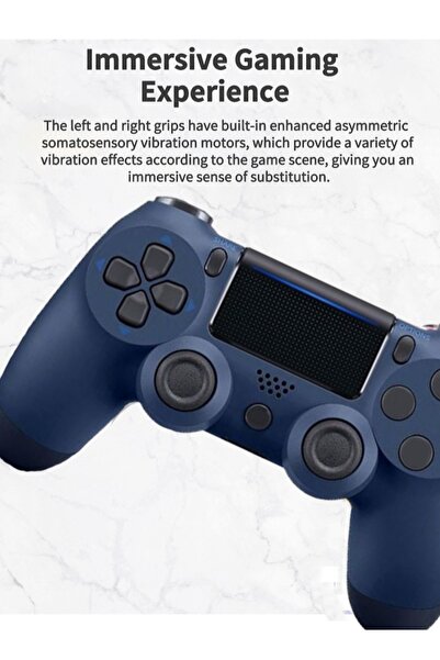 FlashHawk Bluetooth Wireless Game Controller for PS4/PC/iOS/Android with Dual Vibration,Headphone Jack - Blue