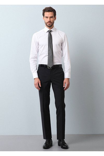Ramsey Κλασικό παντελόνι Modern Fit Black Wool Blend