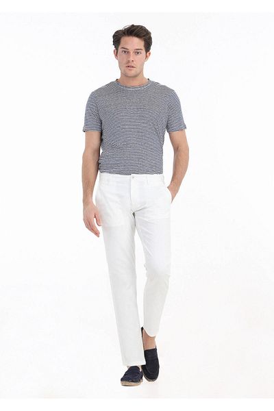Ramsey Ecru Slim Fit Cotton Blend - Casual Παντελόνι