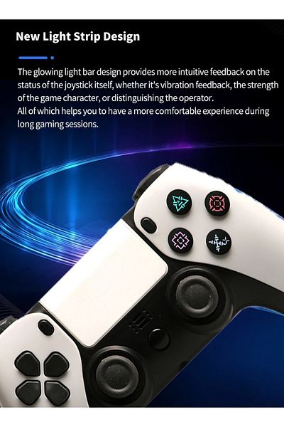 FlashHawk Universal Bluetooth Wireless Game Controller for PS4/PC/Steam with Gyroscope and Dual Vibration