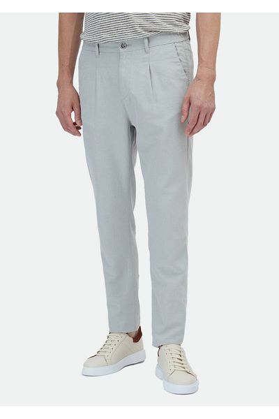Ramsey Gray Patterned Woven Jogging Fit Casual Cotton Blended Pants