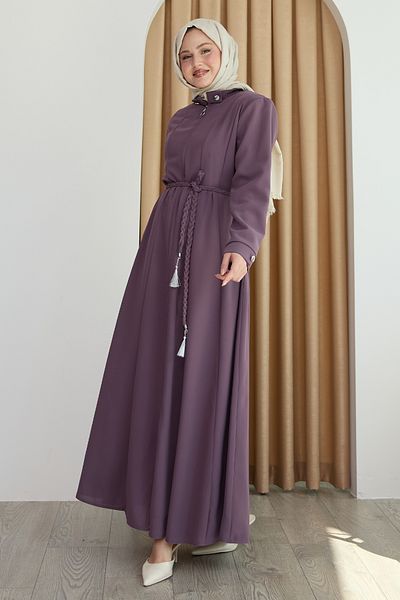 InStyle Sivya Collar Button Girdle Knitted Rose Dried Ferace