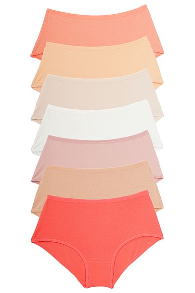 Nicoletta Chiloți de damă cu talie înaltă Lycra Vanilla - Pachet de 7