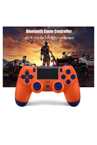 FlashHawk Bluetooth Wireless Game Controller for PS4/PC/iOS/Android with Dual Vibration, - Orange