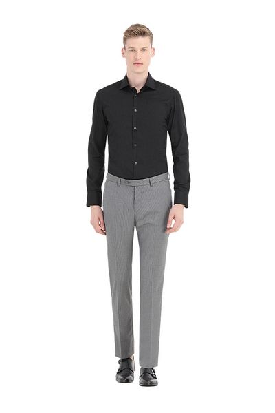 Ramsey Черна риза Slim Fit Classic Pamuk