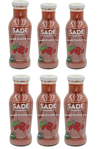 Sade Organik Kızılcık Suyu 250ml 6'lı